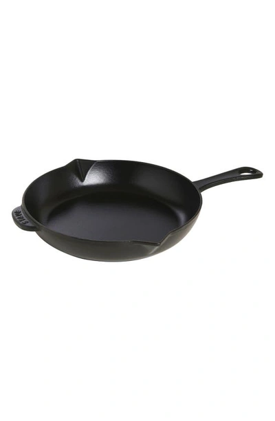 Staub 10" Enameled Cast Iron Fry Pan In Matte Black