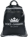 Dolce & Gabbana Crown Logo Backpack In Black