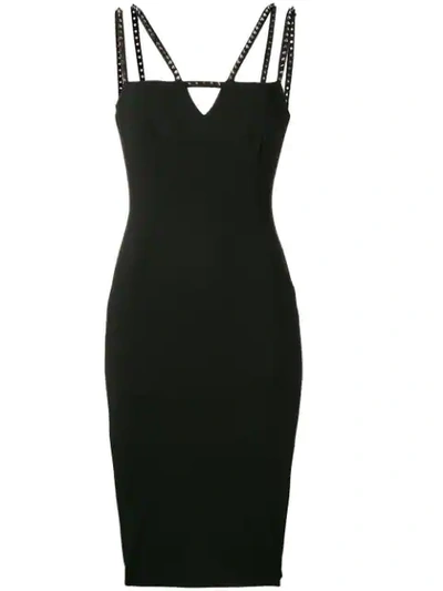Versace Spaghetti Strap Dress In Black