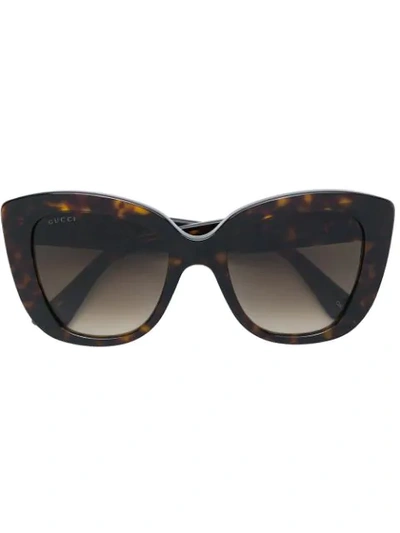 Gucci Tortoiseshell-effect Sunglasses In Brown