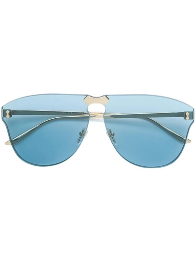 Gucci Eyewear Oversize Frameless Sunglasses - Blue