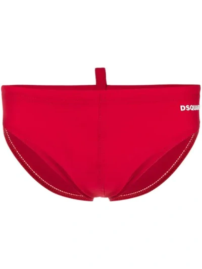 Dsquared2 Logo Print Briefs In Red