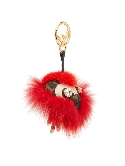 Fendi Space Monkey Charm In Red