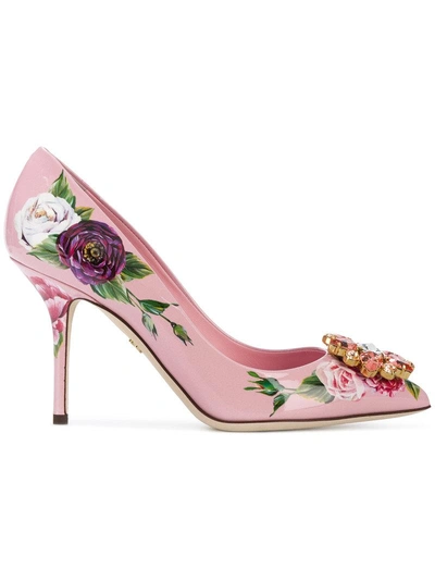 Dolce & Gabbana Bellucci牛皮高跟鞋 In Pink