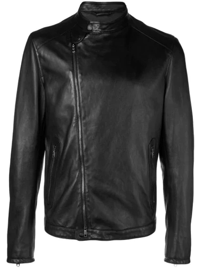 Dolce & Gabbana Leather Biker Jacket In Black
