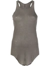 Rick Owens Slim Fit Sheer Tank Top In Grey