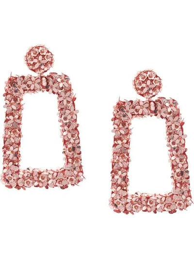 Sachin & Babi Floral Frame Earrings - Pink