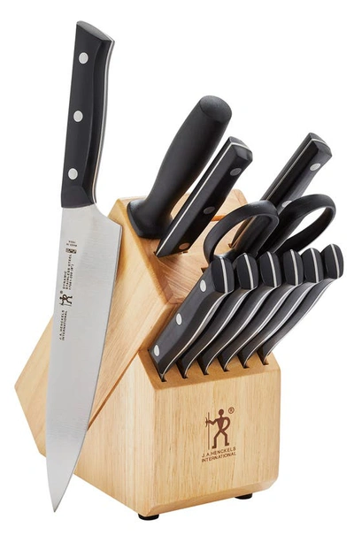 Zwilling 12-piece Stainless Steel Knife Block Set In Cherry Brown