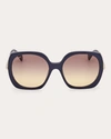 Max Mara Women's Malibu9 58mm Butterfly Sunglasses In Navy