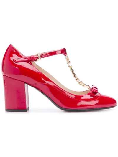 N°21 Chain Detail Pumps In Red