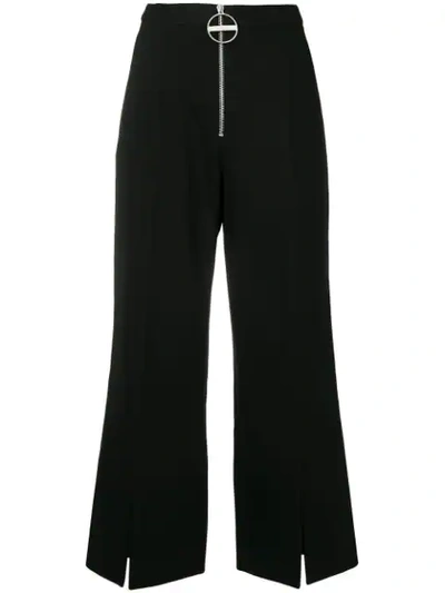 Givenchy Zip-detailed Wool-crepe Wide-leg Pants In Black