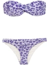 Amir Slama Printed Bandeau Bikini Set In Pink