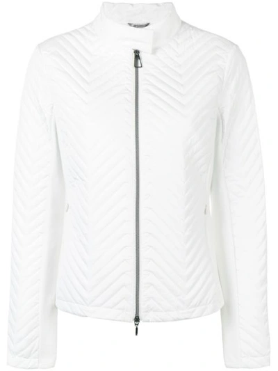 Geox Chevron Quilted Jacket In White