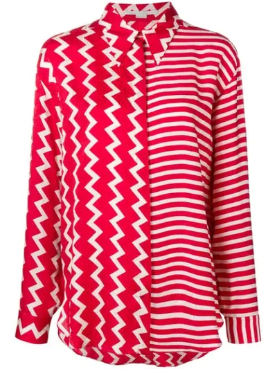 Stella Mccartney Seidenhemd Mit Muster In Red