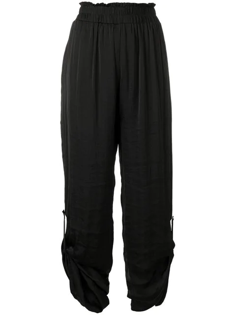 Styland Gathered Ankles Palazzo Pants In Black | ModeSens