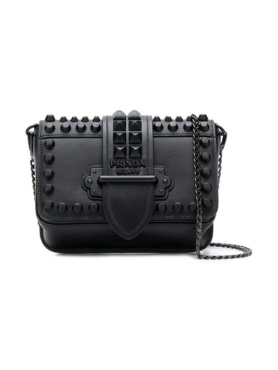 Prada Cahier Studded Belt Bag - Black