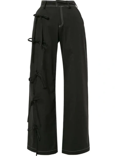 Blindness Side Bow Detail Trousers In Black