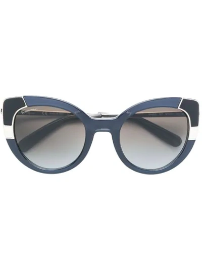 Ferragamo Art Deco Sunglasses In Metallic