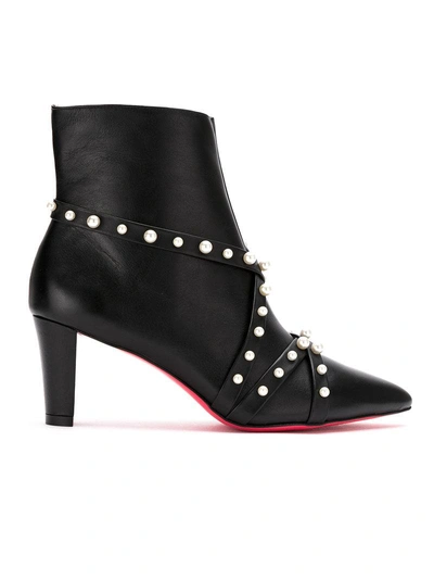 Zeferino Embellished Leather Boots In Black