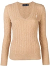 Polo Ralph Lauren Logo Cable-knit Sweater - Neutrals