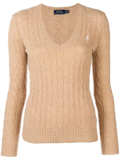 Polo Ralph Lauren Logo Cable-knit Sweater - Neutrals