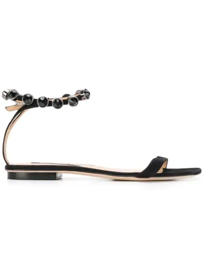 Sergio Rossi Crystal Embellished Sandals - Black