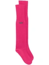 Rochas Long Cashmere Socks - Pink In Pink & Purple