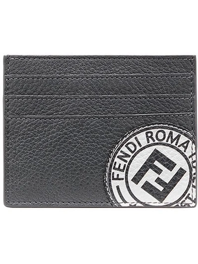 Fendi Logo Patch Cardholder In Black