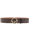 Fendi Ff Logo Belt In Brown