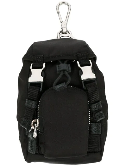 Prada Mini Backpack Keyring - Black