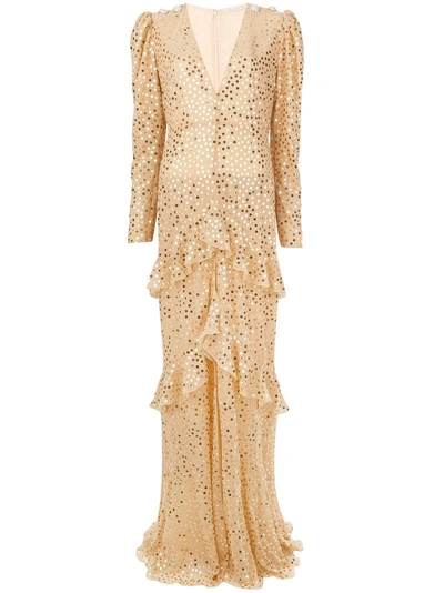 Alessandra Rich Sequin Ruffled Gown