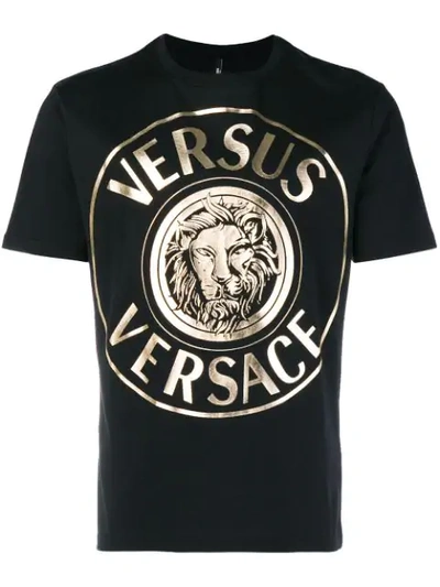 Versus Foiled Logo T-shirt In Black