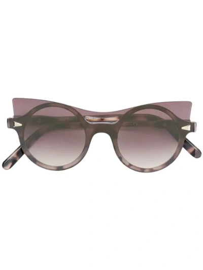 Snob Cat Eye Frame Sunglasses In Brown