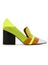 Sarah Chofakian Leather Panelled Pumps In Green