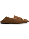 Sergio Rossi Square Toe Ballerina Shoes In Brown