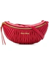 Miu Miu Ribbed Belt Bag In Red