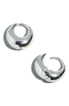 Madewell Puffy Hoop Earrings In Polished Silver