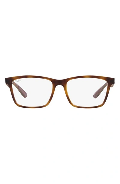 Ray Ban 55mm Square Optical Glasses In Dark Havana