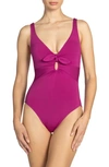 Robin Piccone Ava Plunge Underwire One-piece Swimsuit In Acai