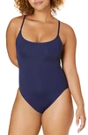 Andie The Amalfi Long Torso One-piece Swimsuit In Navy