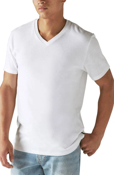Lucky Brand V-neck Burnout T-shirt In Bright White