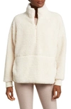 Beyond Yoga Take Flight High Pile Fleece Half Zip Pullover In Ivory