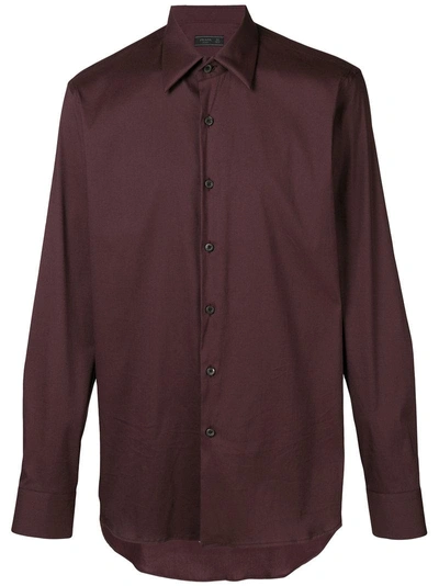 Prada Long-sleeve Fitted Shirt - Red In Red