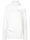 Monse One Shoulder Knit Jumper In White
