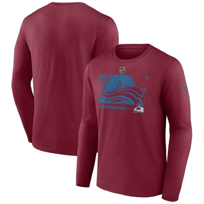 Fanatics Branded Burgundy Colorado Avalanche Authentic Pro Core Collection Secondary Long Sleeve T-s