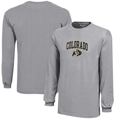 Champion Kids' Youth  Gray Colorado Buffaloes Arch Over Logo Long Sleeve Jersey T-shirt