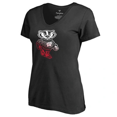Fanatics Branded Black Wisconsin Badgers Gradient Logo T-shirt