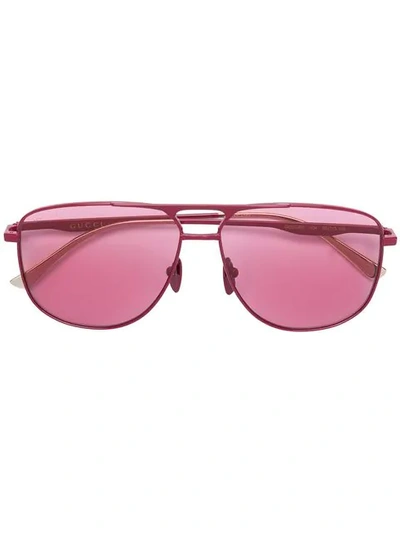 Gucci Aviator Frame Sunglasses In Pink