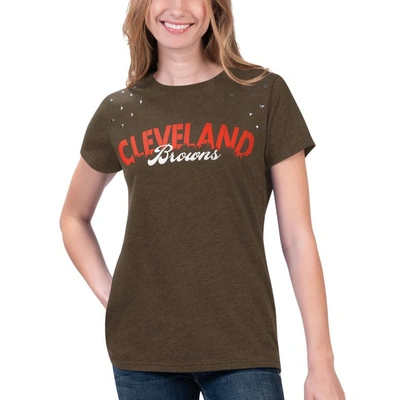 G-iii 4her By Carl Banks Heathered Brown Cleveland Browns Main Game T-shirt