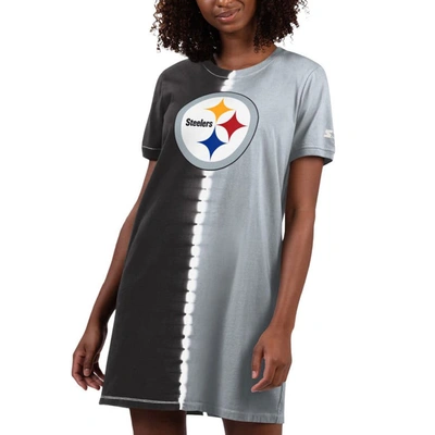 Starter Black Pittsburgh Steelers Ace Tie-dye T-shirt Dress